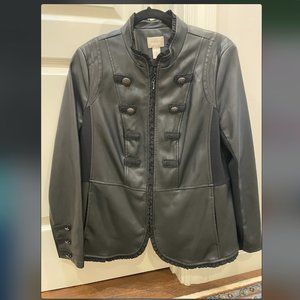 Chico's Black Faux Leather Jacket